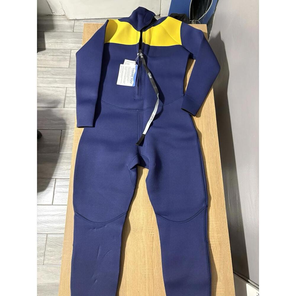 Hevto Wetsuit Men’s Size Large 3mm Full Body Diving Surfing Suit Blue Yellow